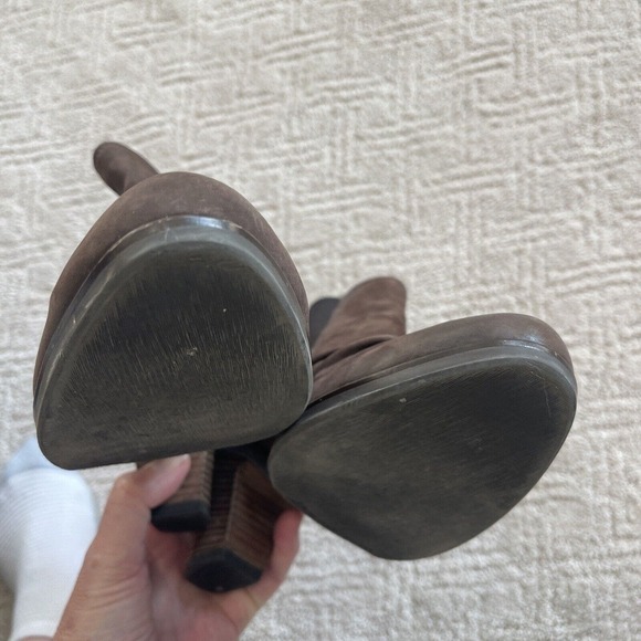 Paul Green Munchin Women Chelsea Boots 6.5 Brown Heeled Slouchy Suede Leather 3” - Picture 9 of 12